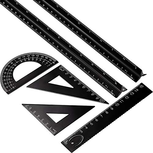 Algopix Similar Product 10 - 6 Pieces Triangular Scale Ruler Set