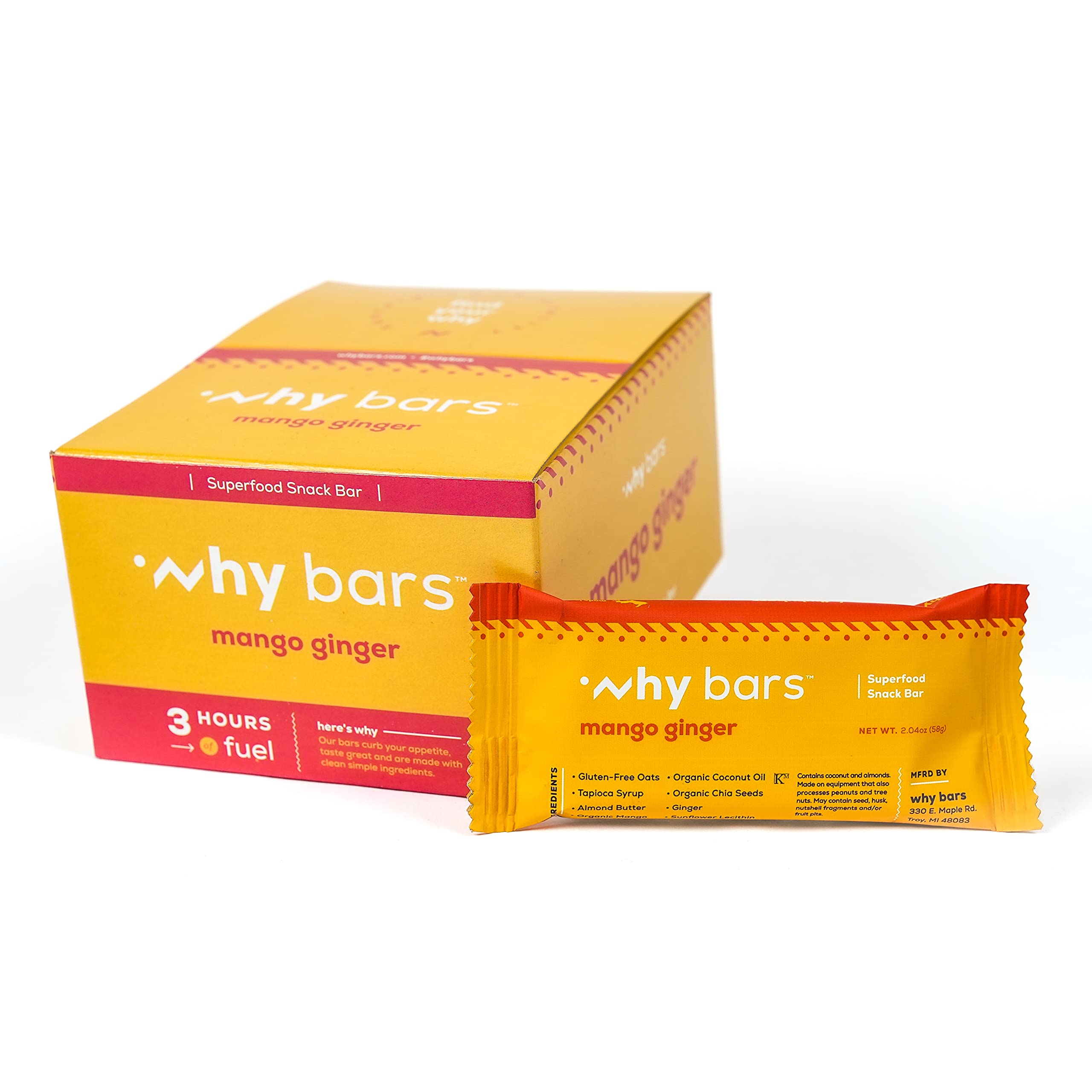Algopix Similar Product 12 - Why Bars Protein Bars Mango Ginger