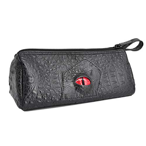 Algopix Similar Product 11 - CZYY Pencil Case Black Faux Leather