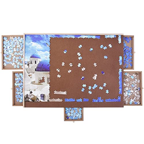 Algopix Similar Product 6 - ATDAWN 1000 Pieces Wooden Puzzle Table