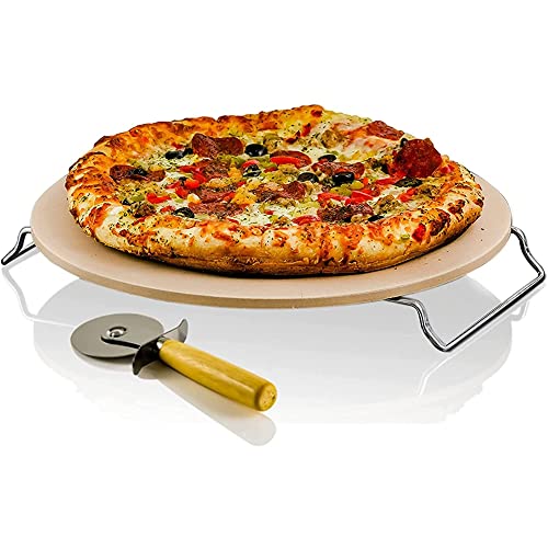 Algopix Similar Product 2 - OVENTE Ceramic Flat 13 Inch Pizza Stone