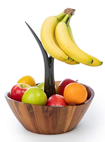 Algopix Similar Product 11 - Casa Bellante Acacia Wooden Fruit Bowl