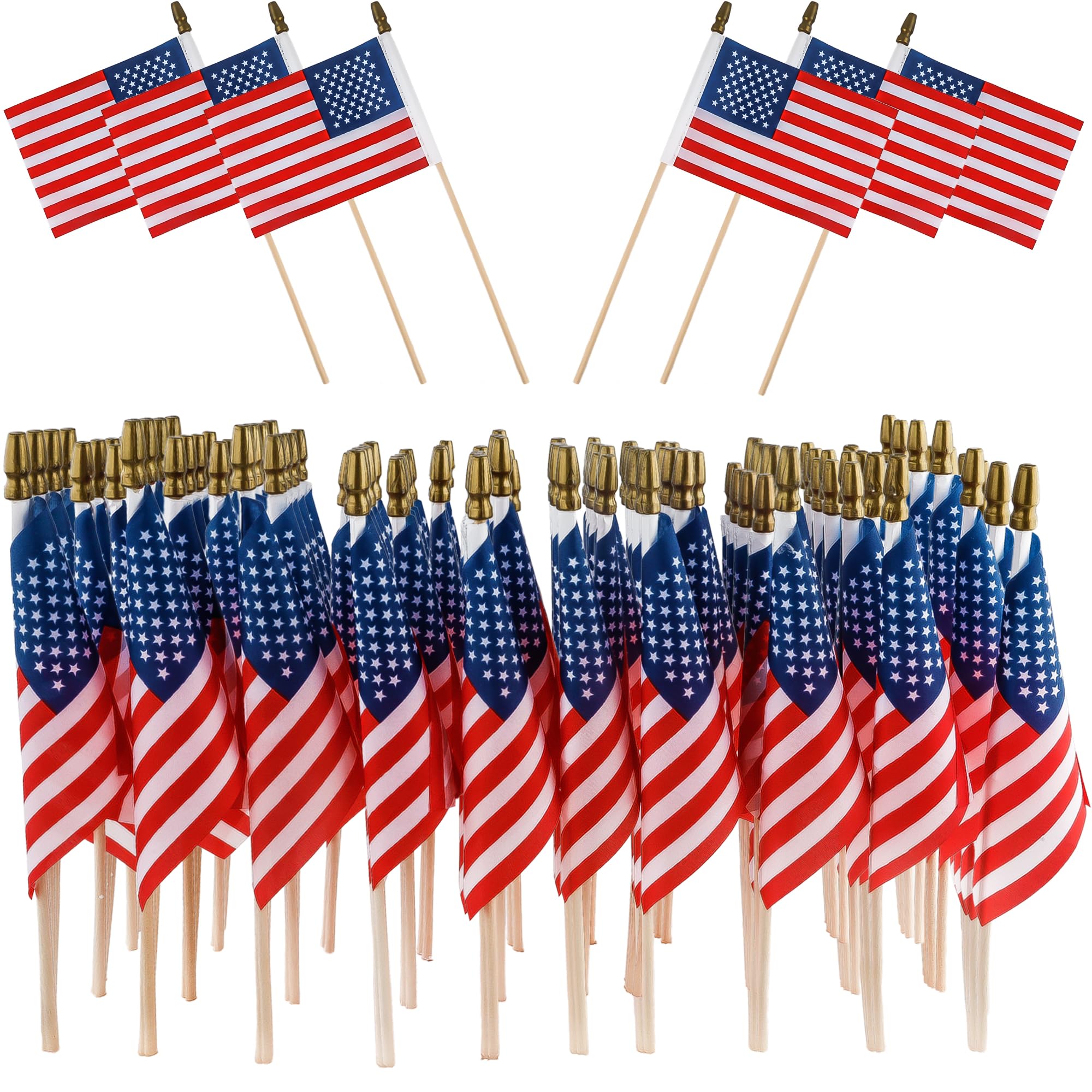 Algopix Similar Product 18 - Pack of 100 Mini American Flags 4x6