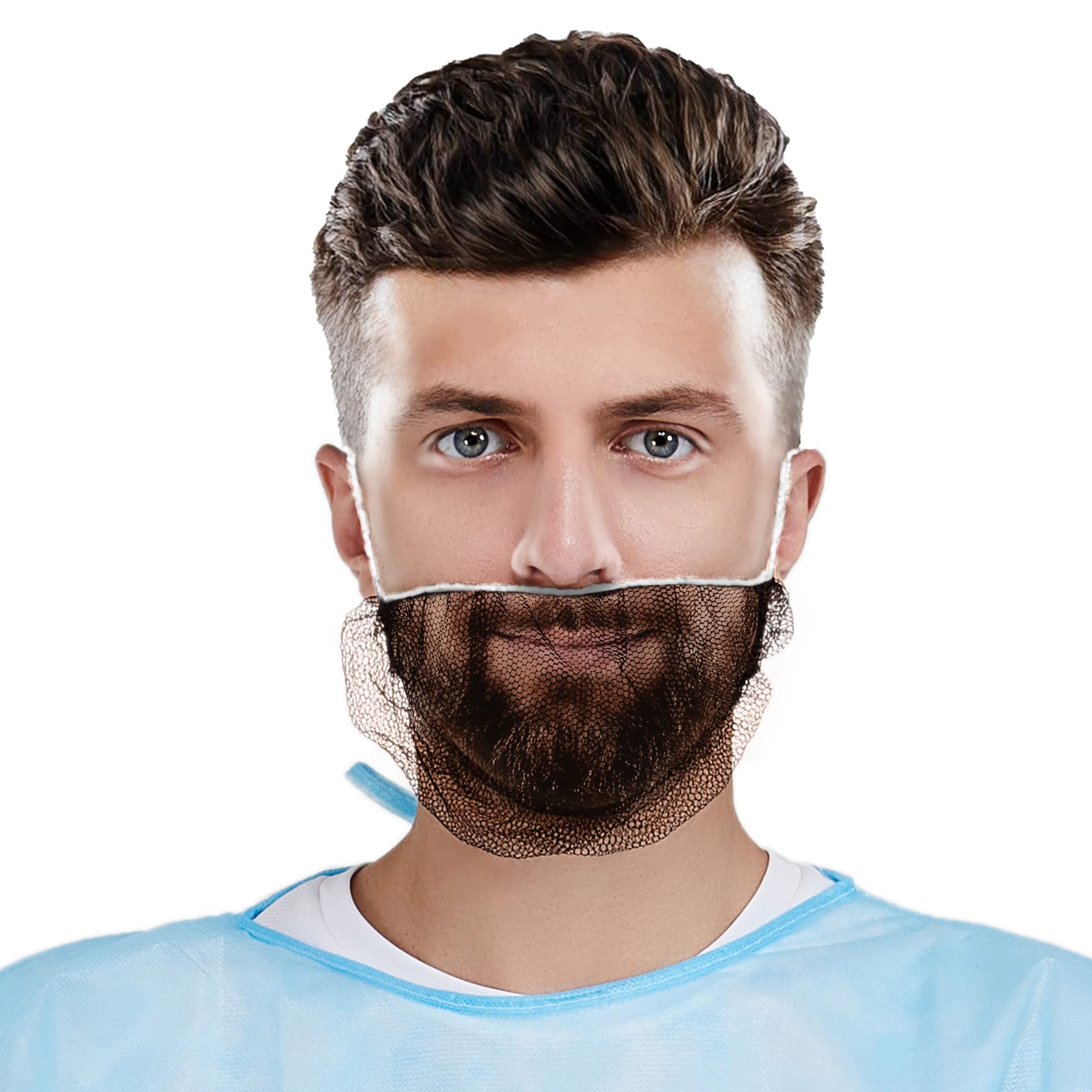 Algopix Similar Product 1 - ABC Brown Beard Nets for Men Food