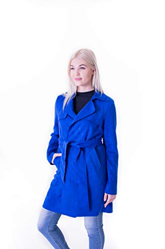 Algopix Similar Product 4 - Solitaire Faux Suede Trench Coat Jacket