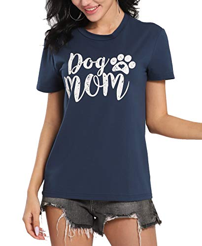 Algopix Similar Product 1 - YUYUEYUE Dog Mom T Shirt Womens Casual