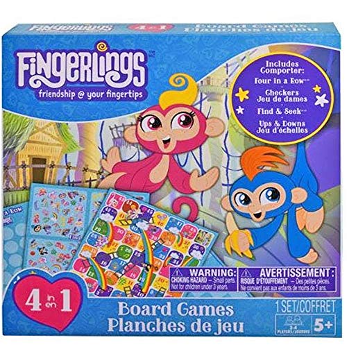 Algopix Similar Product 8 - FingerLings 4 in 1 Board Game Set 