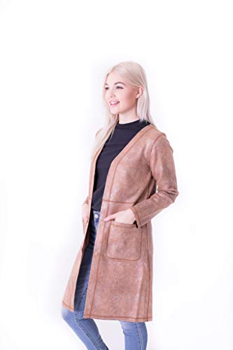 Algopix Similar Product 4 - Solitaire Faux Suede Coat Honey Brown