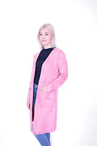 Algopix Similar Product 7 - Solitaire Faux Suede Coat (Pink, Large)