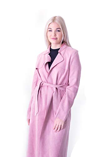 Algopix Similar Product 9 - Solitaire Faux Suede Long Trench Coat