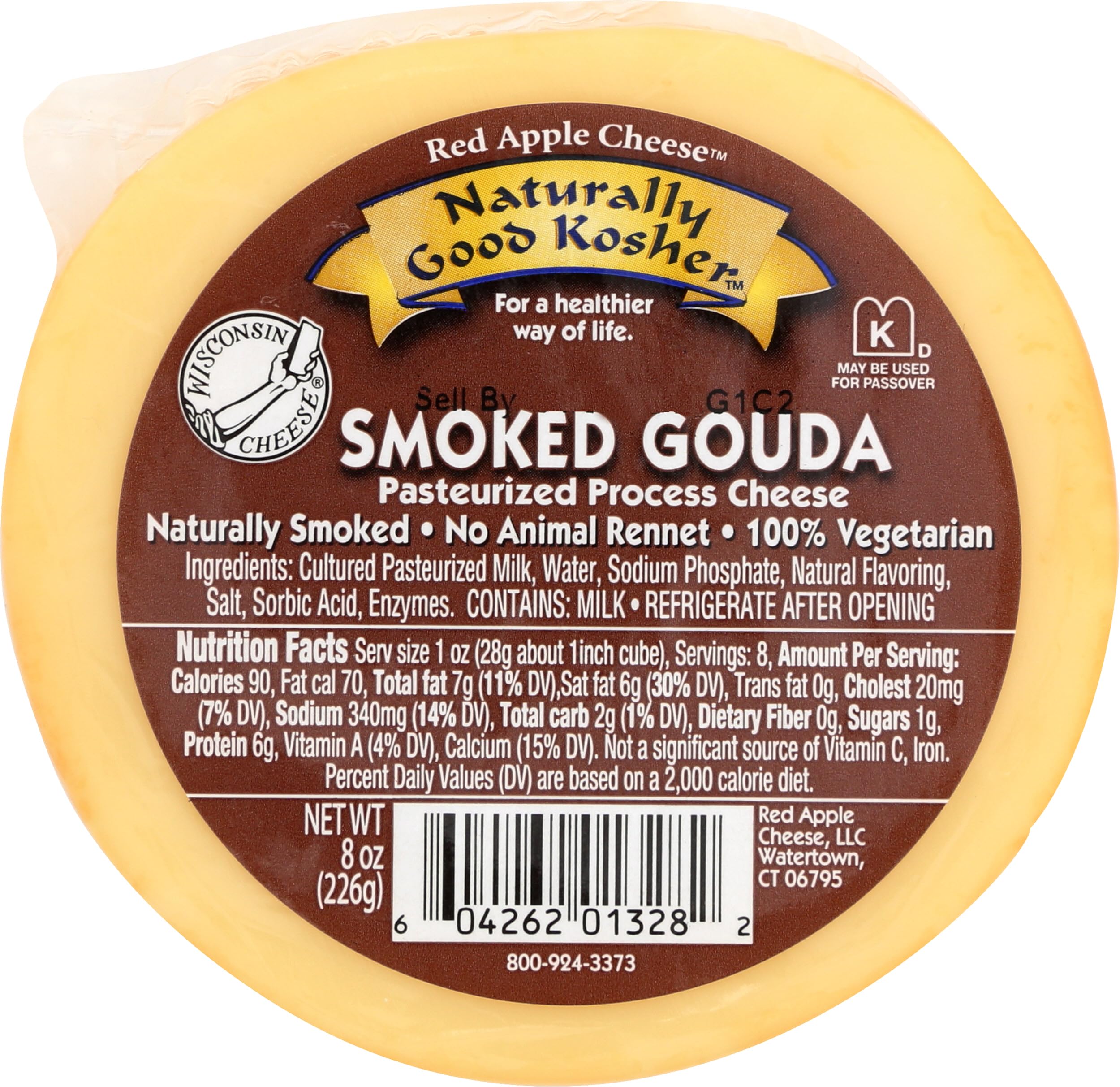 Algopix Similar Product 9 - NATURALLY GOOD KOSHER Smoked Gouda, 8 OZ
