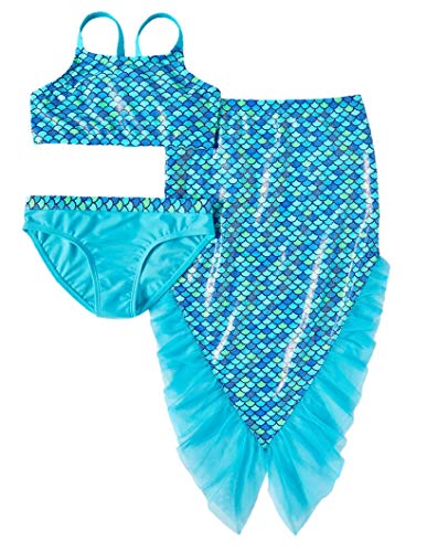 Algopix Similar Product 13 - Girls Splendor Blue Mermaid Bikini