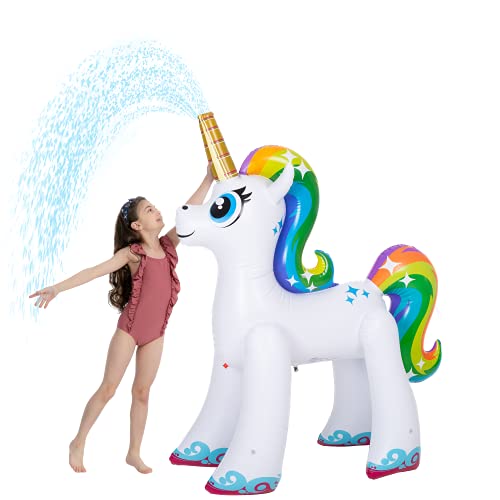 Algopix Similar Product 15 - 48 Inflatable Unicorn Yard Sprinkler