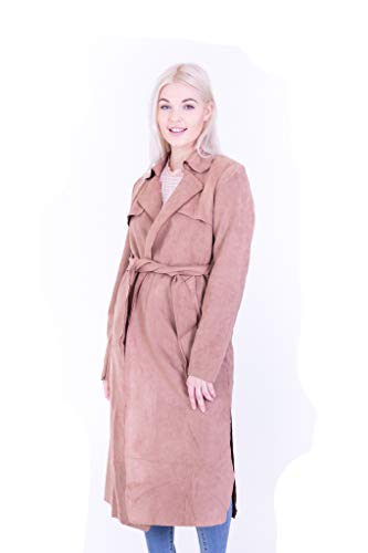 Algopix Similar Product 13 - Solitaire Faux Suede Long Trench Coat