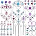 Algopix Similar Product 10 - Princess Pretend Jewelry Toy 48 Pcs