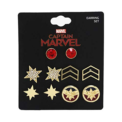 Algopix Similar Product 20 - Captain Marvel Earring Set - Set of Five