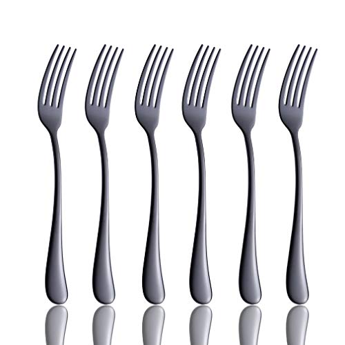 Algopix Similar Product 2 - Salad Forks Set of 6 Black Flatware