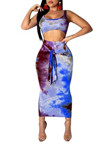 Algopix Similar Product 13 - Remelon Womens Sexy Sleeveless Tie Dye