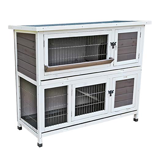 Algopix Similar Product 5 - Yardeen Rabbit Hutch Wooden Pet Two