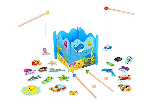 Algopix Similar Product 2 - Toysters Wooden Fishing Toy Game for