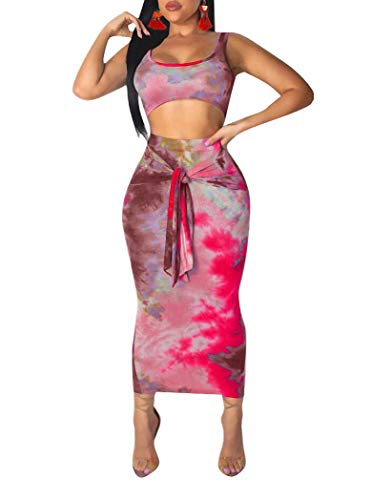 Algopix Similar Product 11 - Remelon Womens Sexy Sleeveless Tie Dye