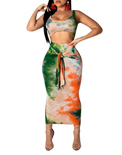 Algopix Similar Product 16 - Remelon Womens Sexy Sleeveless Tie Dye
