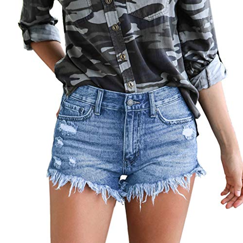 Algopix Similar Product 2 - FEDULK Womens Mid Waist Jean Shorts