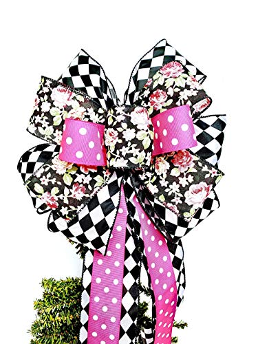 Algopix Similar Product 2 - Wreath Bow Harlequin Design Large gift