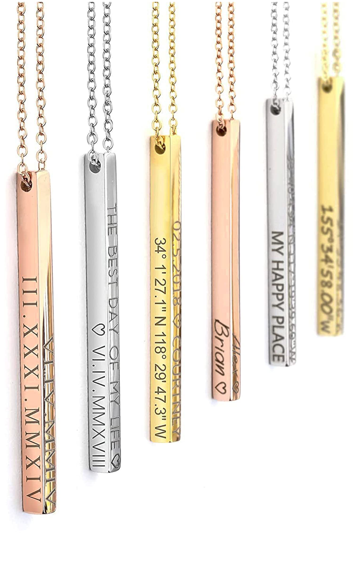 Algopix Similar Product 15 - Personalized Coordinates Necklaces for