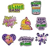 Algopix Similar Product 4 - I Love Slime Enamel Pin Set of 8