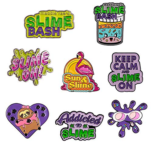 Algopix Similar Product 9 - I Love Slime Enamel Pin Set of 8 