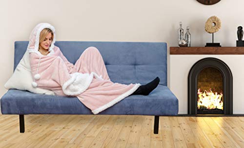 Algopix Similar Product 17 - kensie Sherpa Wearable Blanket with