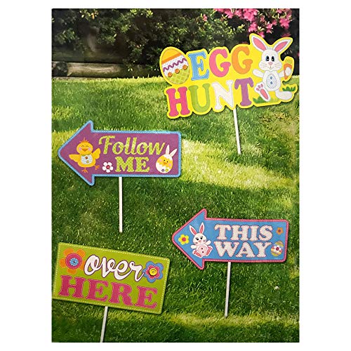 Algopix Similar Product 18 - Easter Egg Hunt Directional Yard Signs