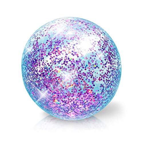 Algopix Similar Product 10 - Poolcandy Glitter Beach Ball Purple