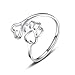 Algopix Similar Product 8 - Puppy Lovers Paw Print Heart Ring  925