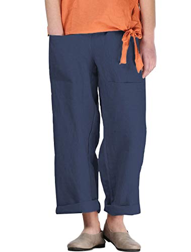 Algopix Similar Product 19 - Mordenmiss Womens Linen Tapered Pants