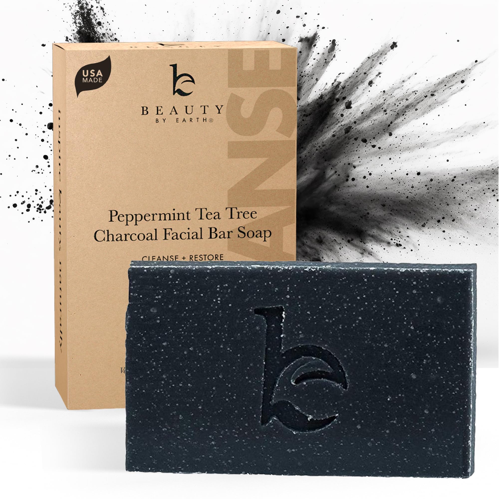 Algopix Similar Product 9 - Peppermint Tea Tree Charcoal Facial Bar