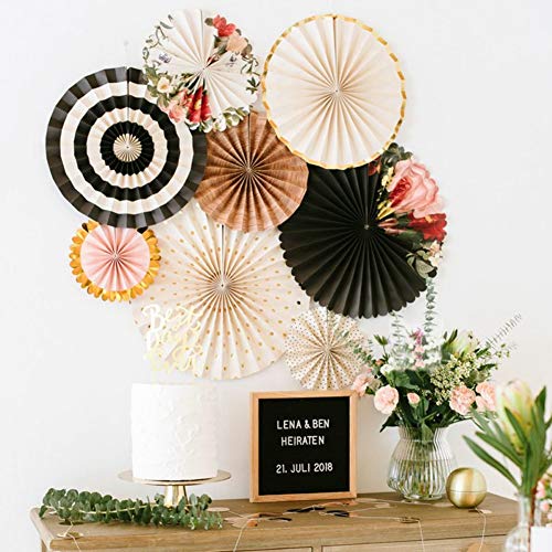 Algopix Similar Product 19 - Johouse 12PCS Paper Fans Round Shaped