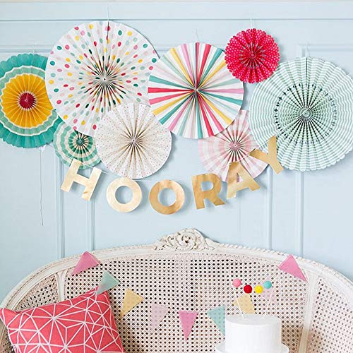 Algopix Similar Product 9 - Johouse 12PCS Paper Fans Round Shaped