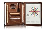 Algopix Similar Product 12 - AZXCG Leather Portfolio Binder3 Ring