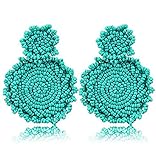 Algopix Similar Product 2 - Statement Beaded Hoop Earrings for