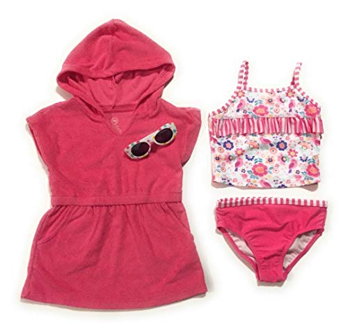 Algopix Similar Product 3 - Floral Ruffled Tankini Pink Beach Pool