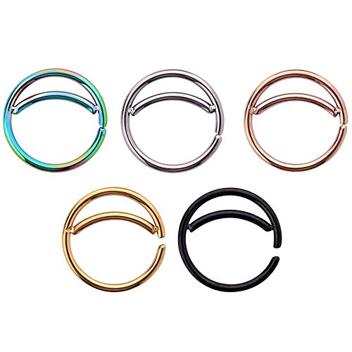 Algopix Similar Product 3 - 5PCS Stainless Steel Moon Nose Ring