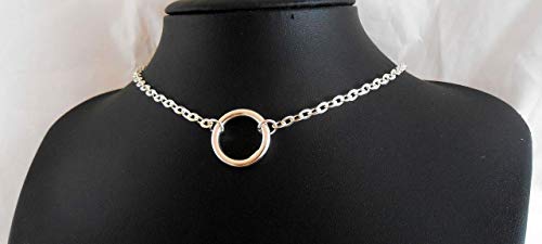 Algopix Similar Product 17 - Small Silver Day Collar Choker O Ring