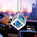Algopix Similar Product 6 - Blue Diamond Cube Crystal Car Rear View