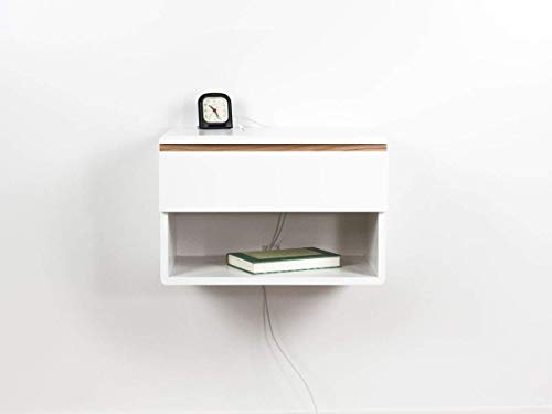 Algopix Similar Product 16 - Blanca White Floating Nightstand Drawer
