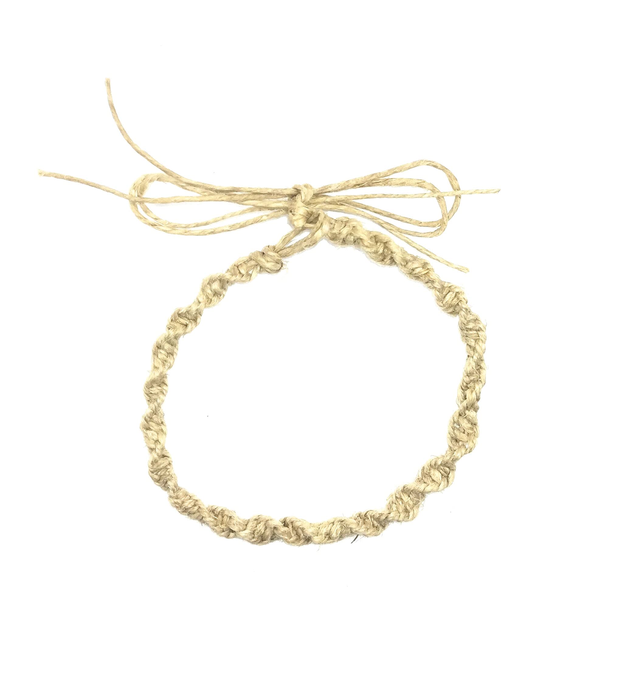 Algopix Similar Product 16 - Hemp Anklet Adjustable Tie On Spiral