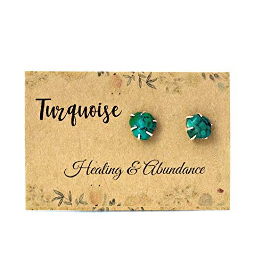 Algopix Similar Product 18 - Raw Boho Turquoise Earrings Set in 925