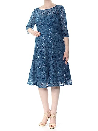 Algopix Similar Product 11 - SLNY Womens Plus Sequined Floral Lace