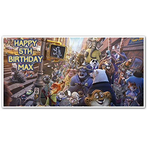 Algopix Similar Product 11 - Zootopia Birthday Banner Personalized